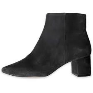 LIKE NEW L'agence Jeanne 85MM Suede Ankle Boots, Charcoal Gray, Size 39